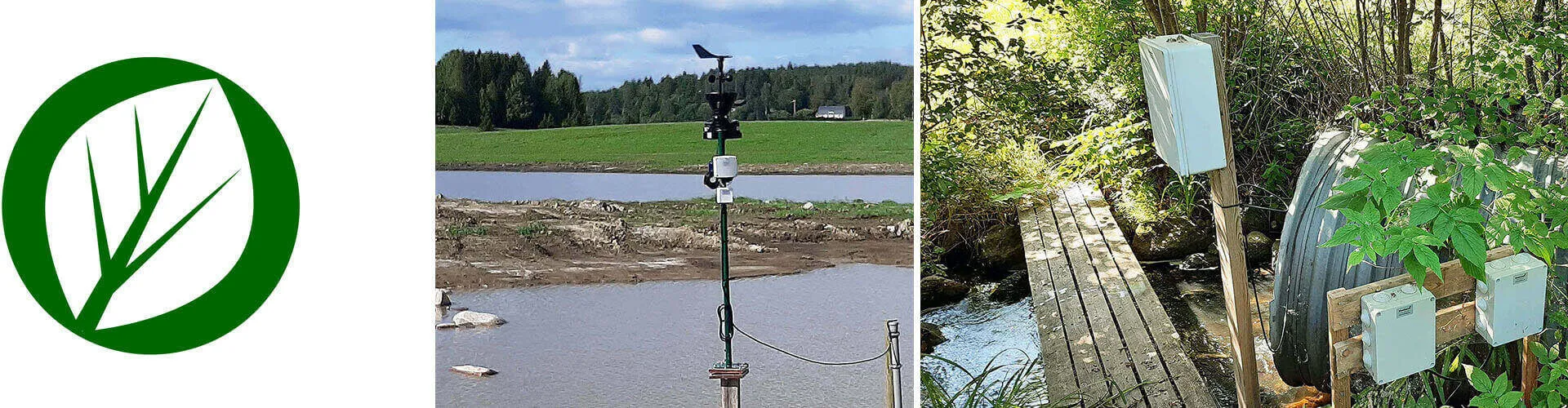 Masinotekin vesi- ja luontoympäristön seuranta ikoni. Ojamittaus Masinotekin mittauslaitteilla. Jokimittaus Masinotekin sääasemalla ja mittauslaitteilla.