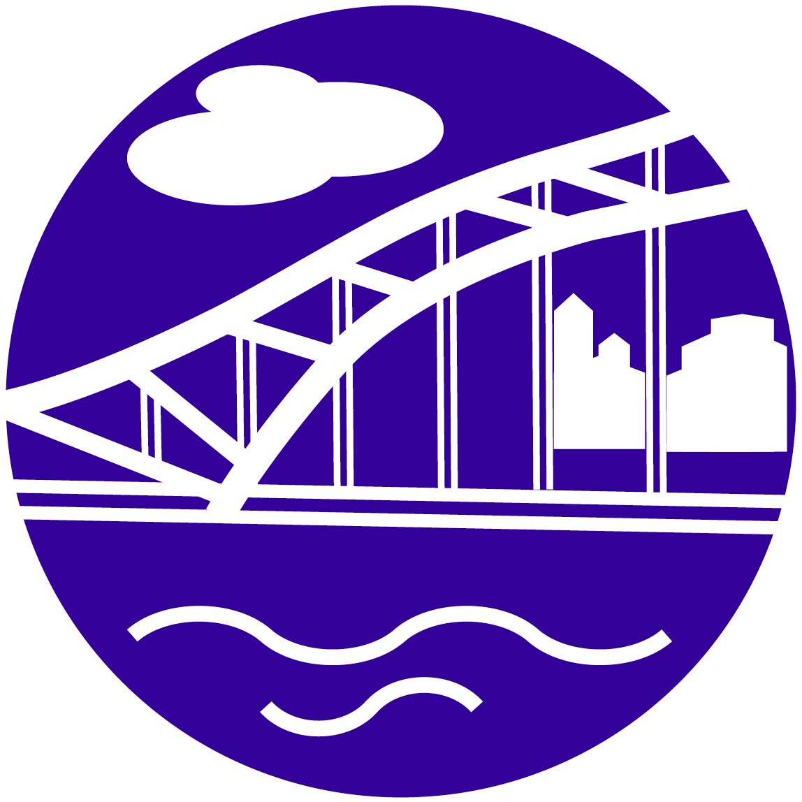 Masinotek kaupunki- ja kuntainfra ikoni violetilla pohjalla.